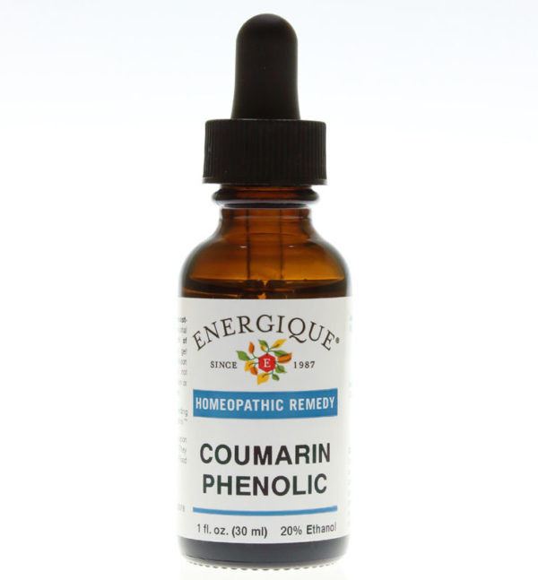 Coumarin Phenolic in glass dropper bottle.