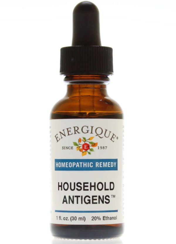 household antigens in glass dropper bottle.
