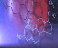 Illuminated molecule diagram